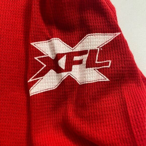 NEW XFL Red Long Sleeve Waffle Knit Washington DC Defenders XFL Football 2XL - Picture 4 of 6
